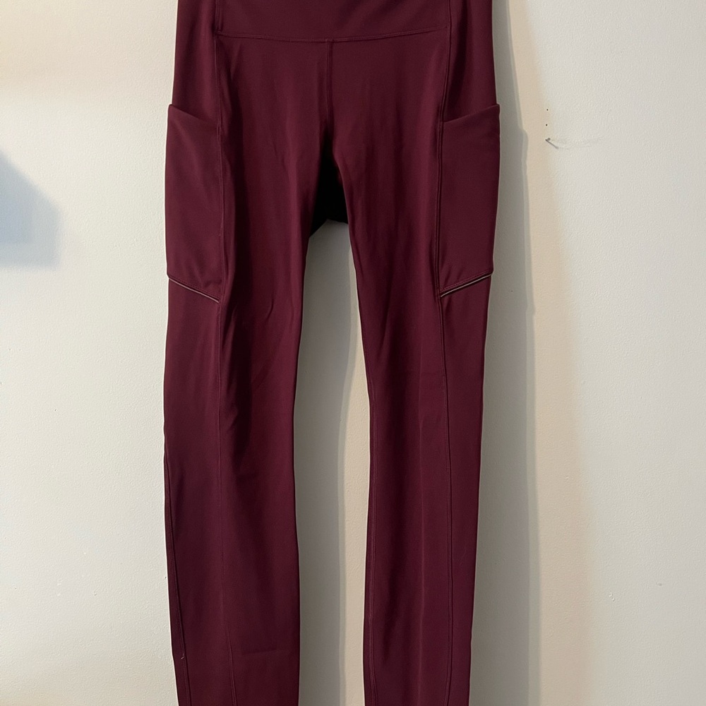 Lululemon Women's Burgundy Mid-Rise Leggings Size 4